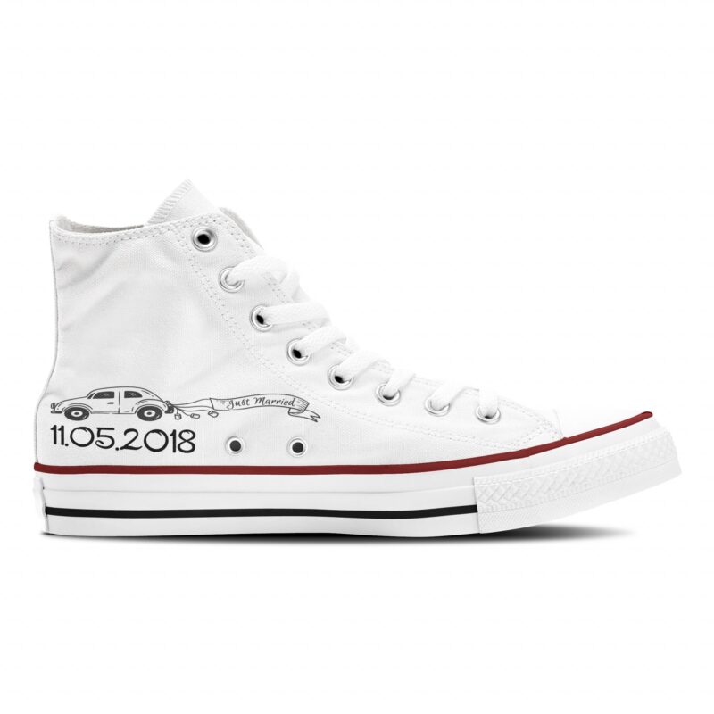 Sneaker Unser Hochzeitstag Brautschuhe Innenseite mit Hochzeitsmotiv