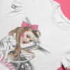 Vintage 50s Pin Up Lady T-Shirt, Motiv schöne Frau im Auto am Steuer