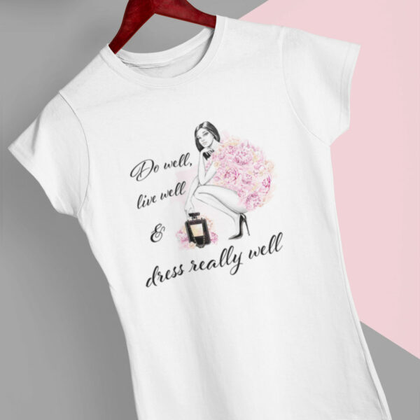 Do Well T-Shirt aus Bio-Baumwolle weiß mit femininem Motiv
