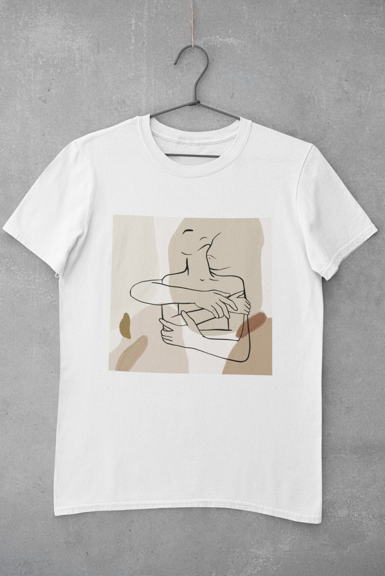 Umarmung T-Shirt Bio-Baumwolle Man und Frau Lineart