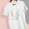 Woman relaxed T-Shirt weiß lineart Motiv