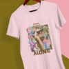 Walk alone T-Shirt Damen Fit rosa mit Collage-Design